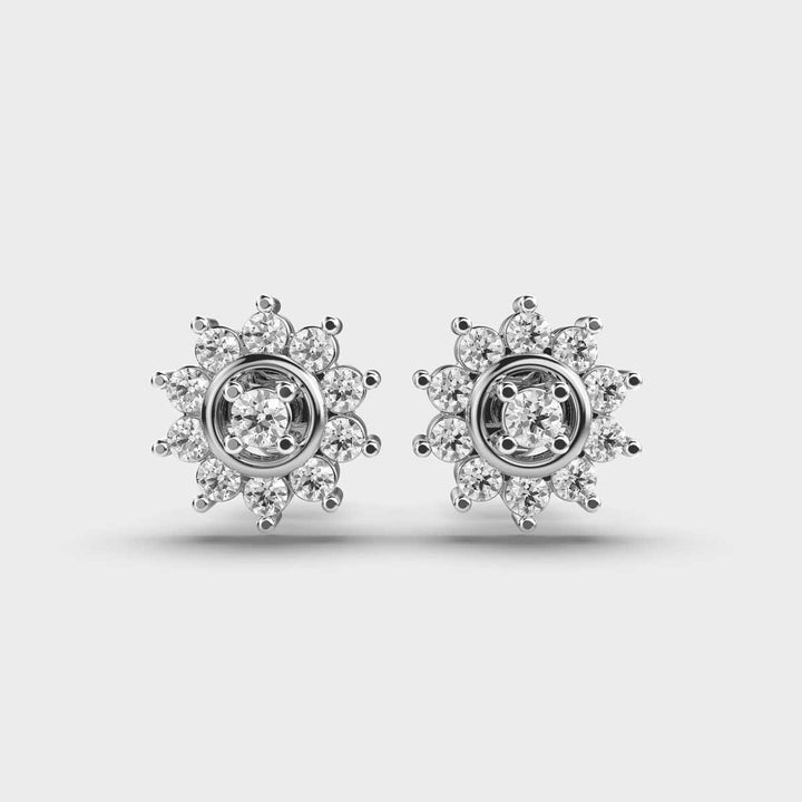 Charming Flower Diamond Studs