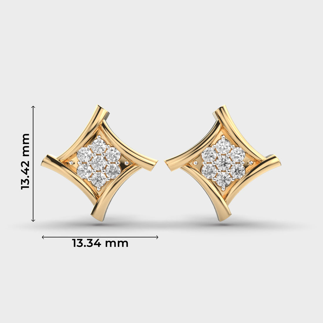 Dazzling Quads Diamond Studs