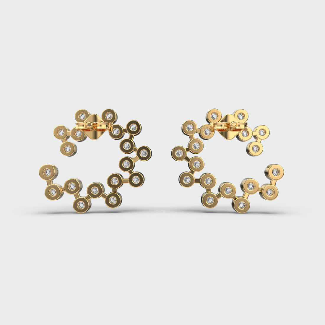 Classy Crescent Diamond Earrings