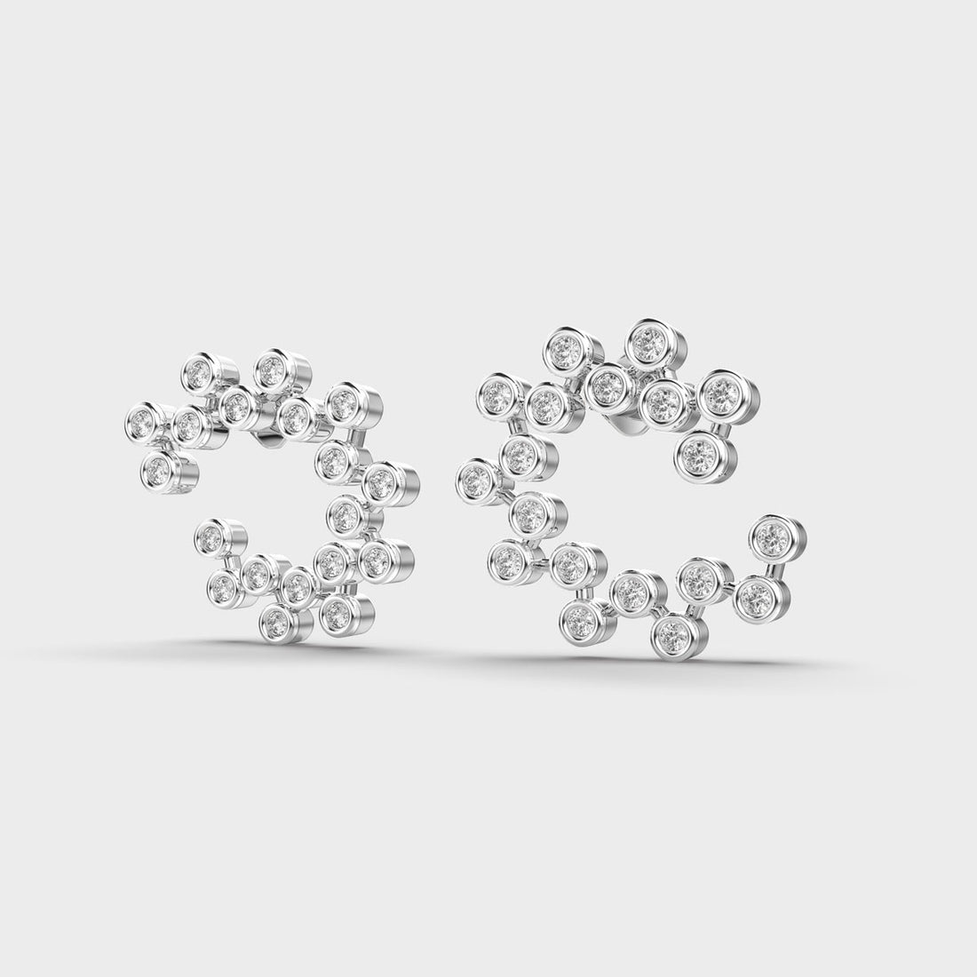 Classy Crescent Diamond Earrings