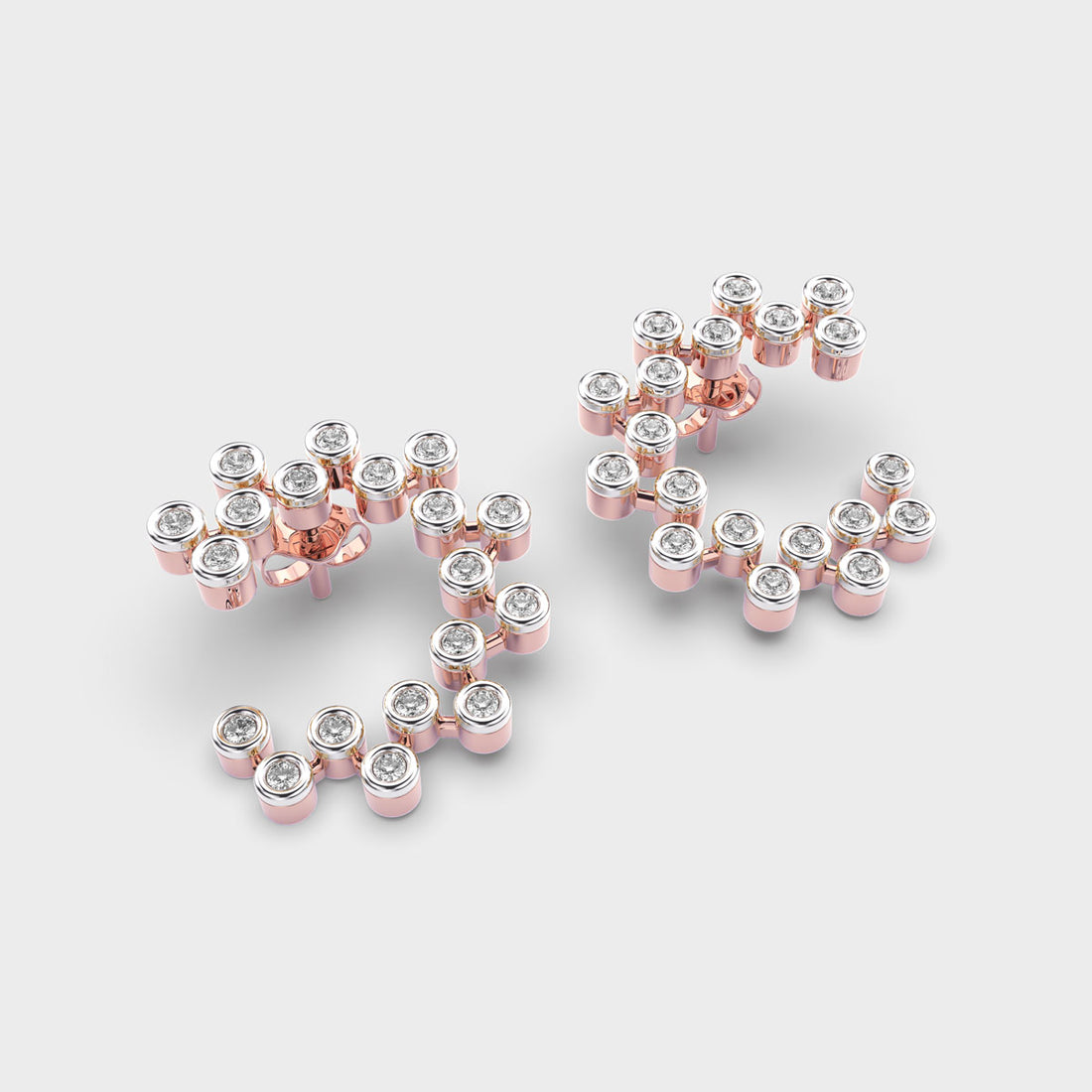 Classy Crescent Diamond Earrings