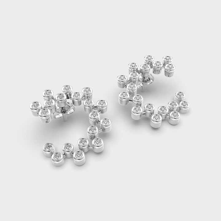 Classy Crescent Diamond Earrings