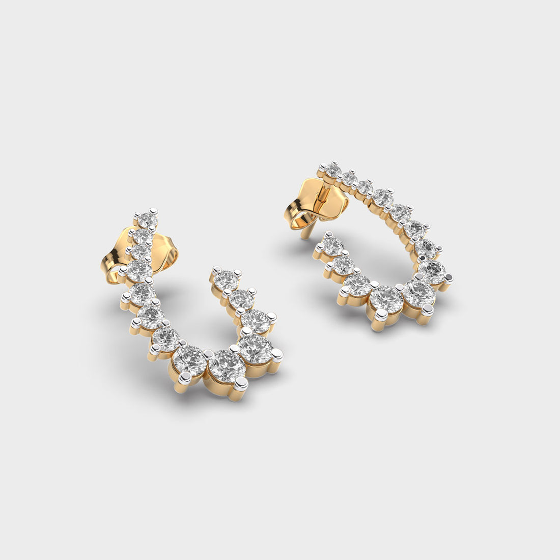 Curled Up Diamond Earrings