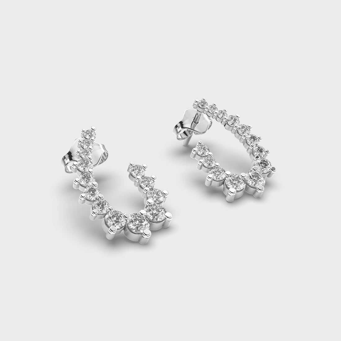 Curled Up Diamond Earrings
