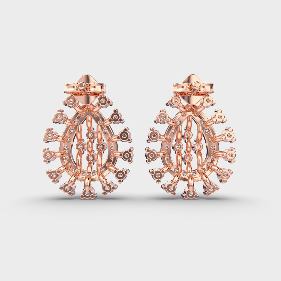 Clustered Drop Diamond Stud