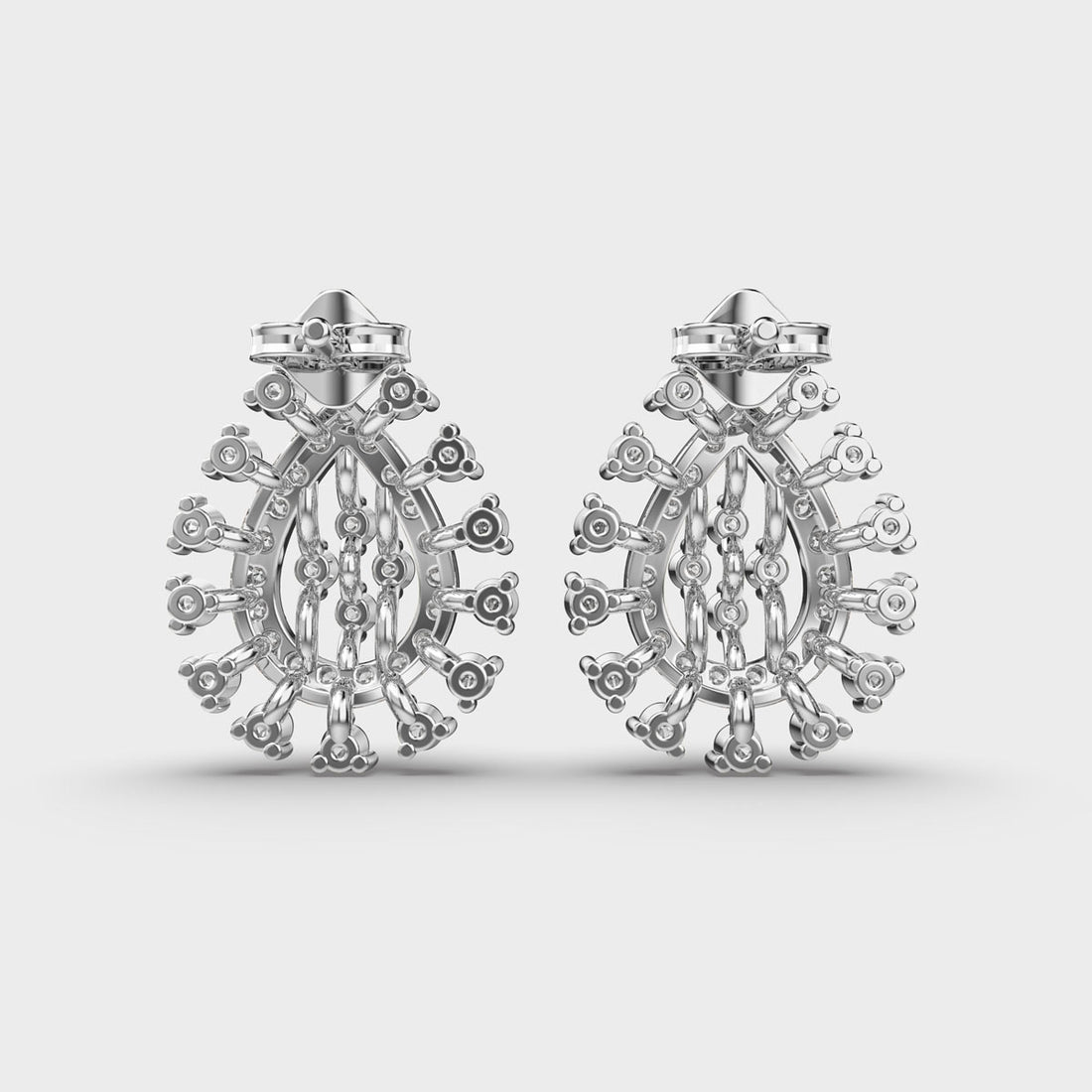 Clustered Drop Diamond Stud