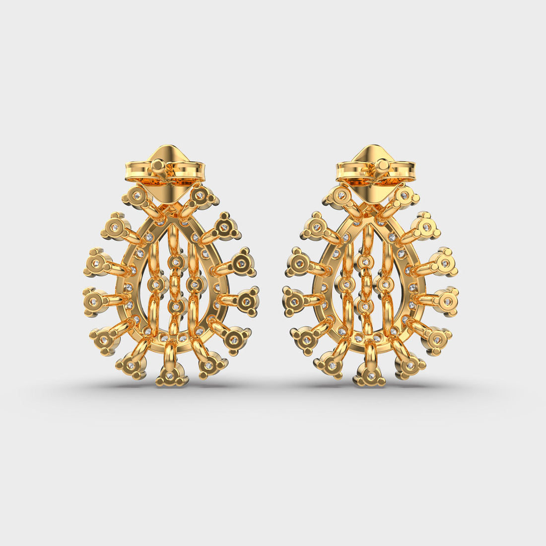 Clustered Drop Diamond Stud