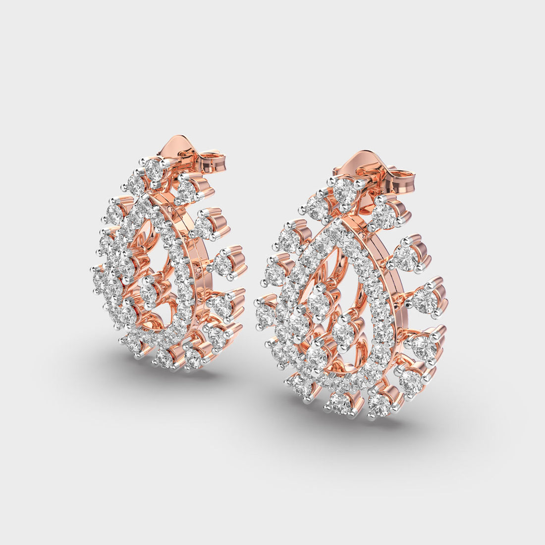 Clustered Drop Diamond Stud