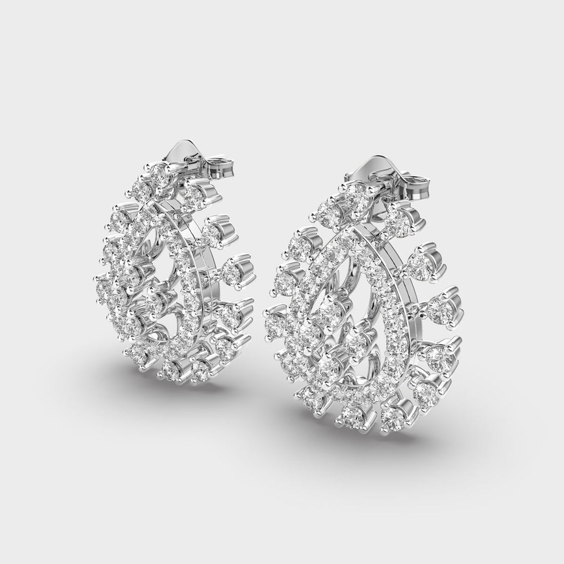 Clustered Drop Diamond Stud