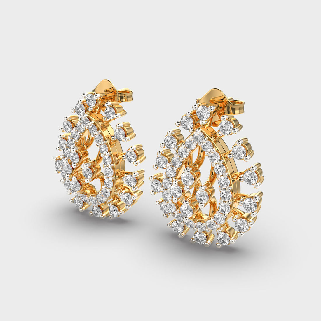Clustered Drop Diamond Stud