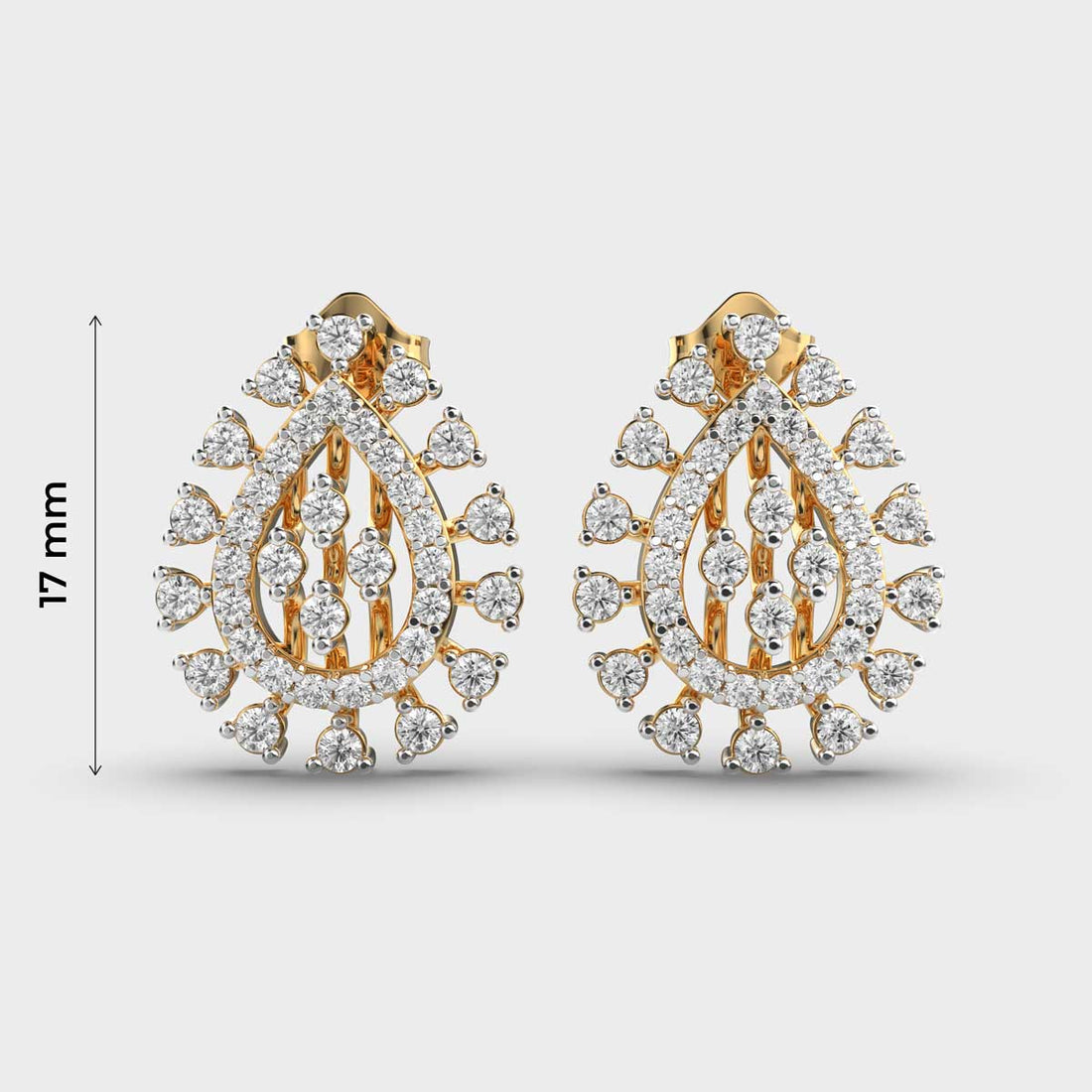 Clustered Drop Diamond Stud