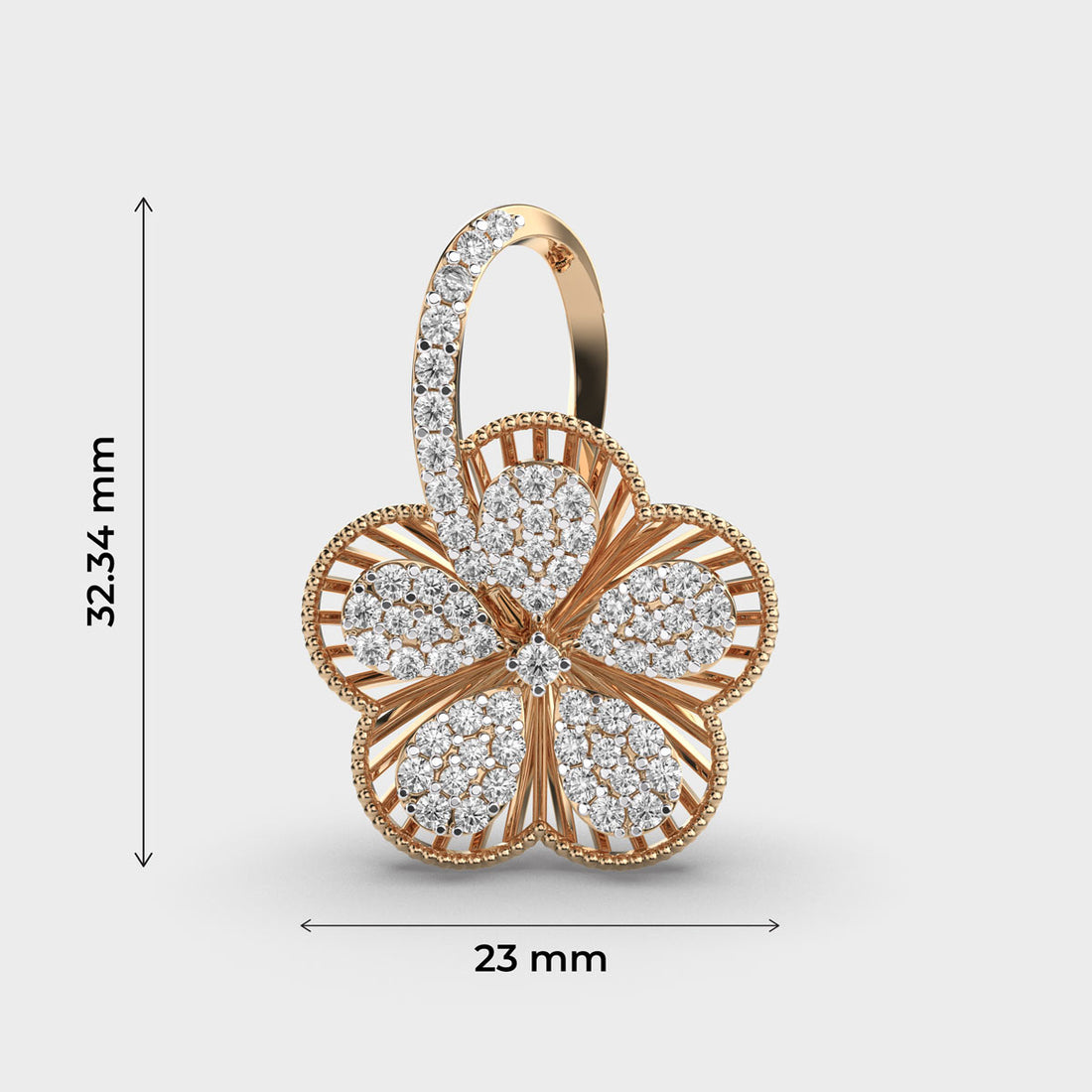 Intricate Flora Diamond Pendant (Without Chain)