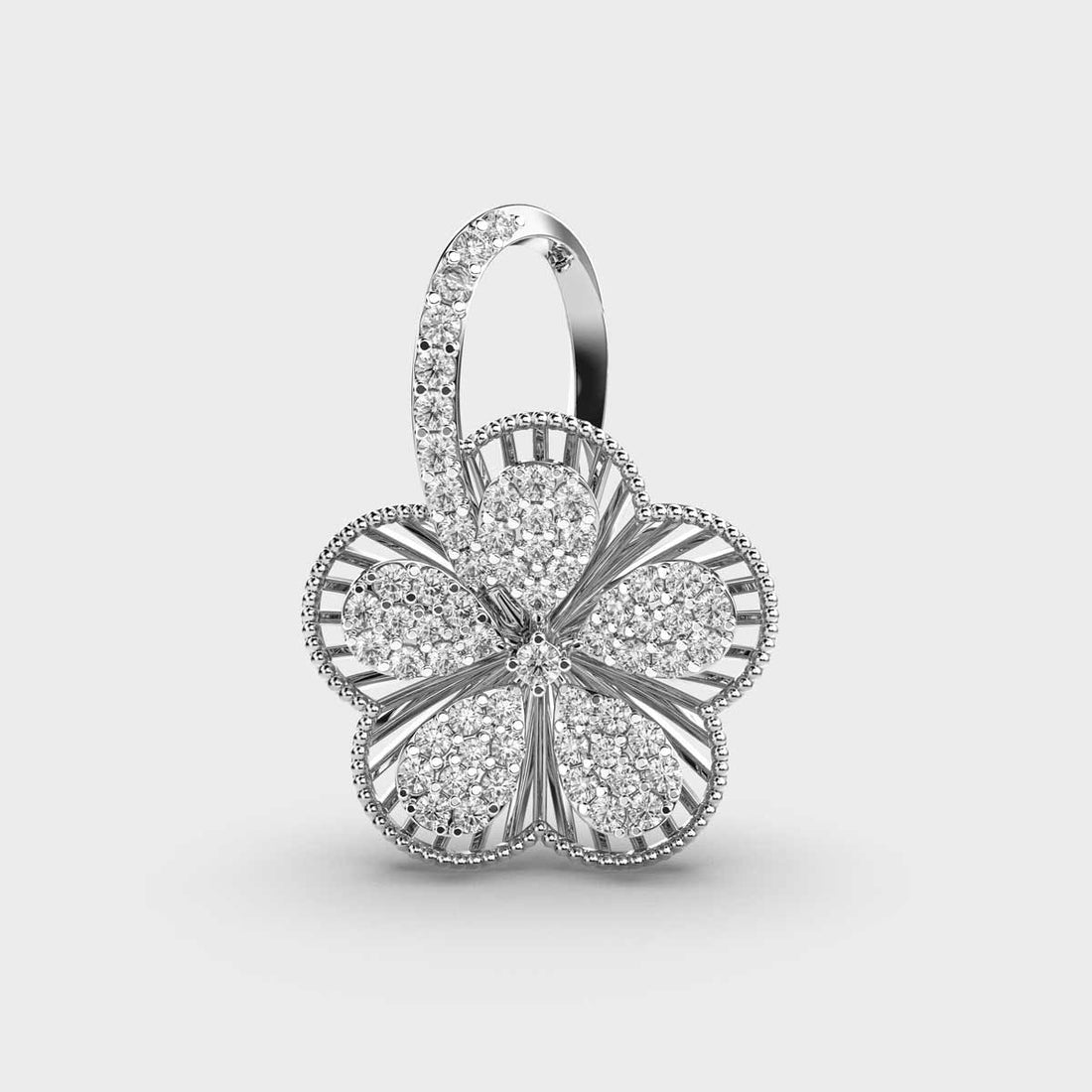 Intricate Flora Diamond Pendant (Without Chain)