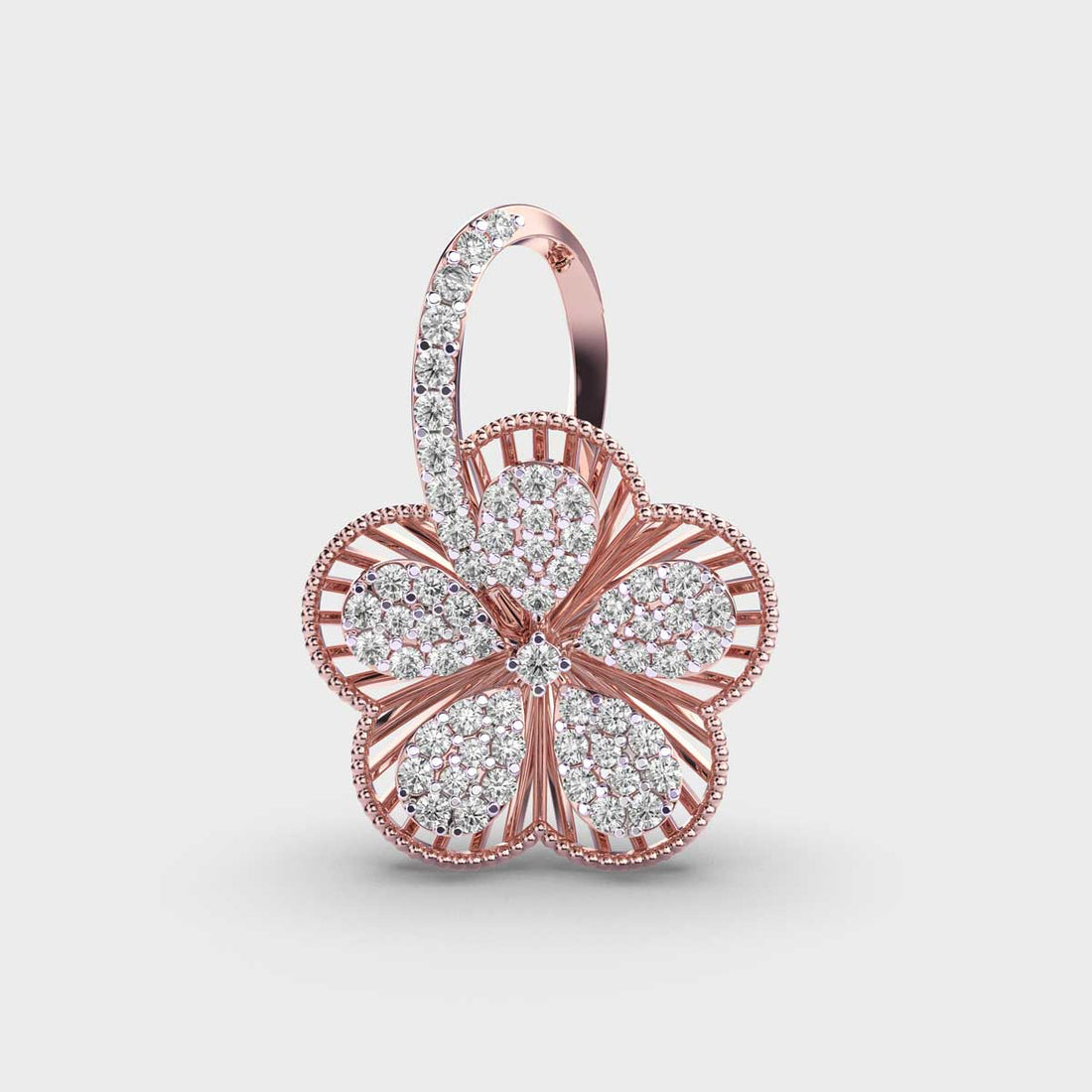 Intricate Flora Diamond Pendant (Without Chain)