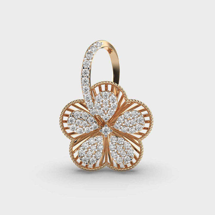 Intricate Flora Diamond Pendant (Without Chain)