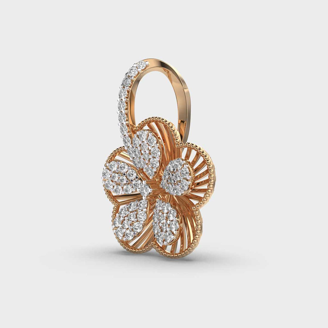 Intricate Flora Diamond Pendant (Without Chain)