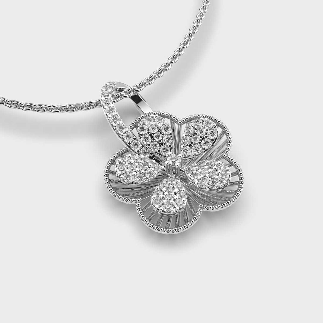 Intricate Flora Diamond Pendant (Without Chain)