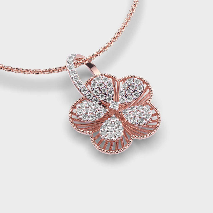 Intricate Flora Diamond Pendant (Without Chain)