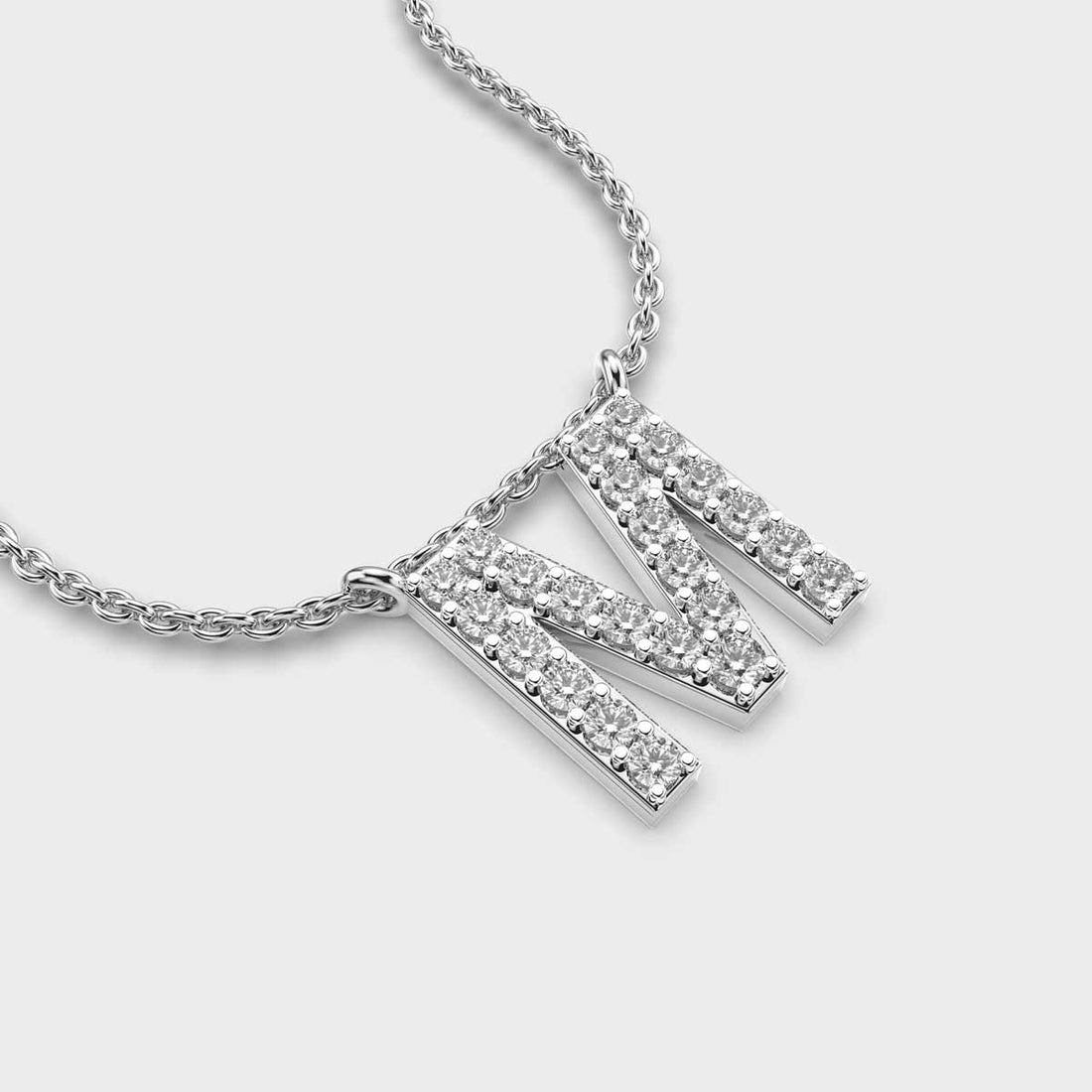 Marvellous ‘M’ Diamond Pendant (With Chain)