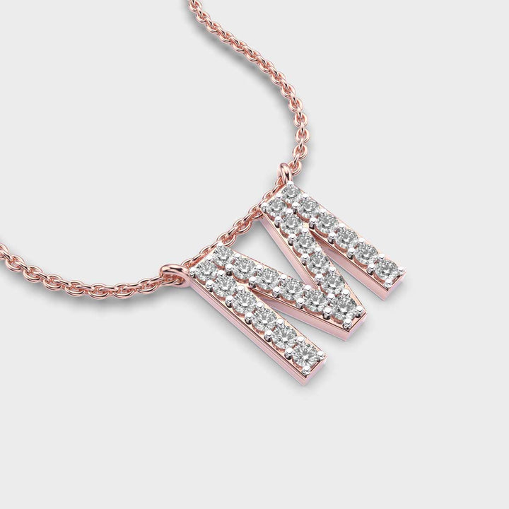 Marvellous ‘M’ Diamond Pendant (With Chain)