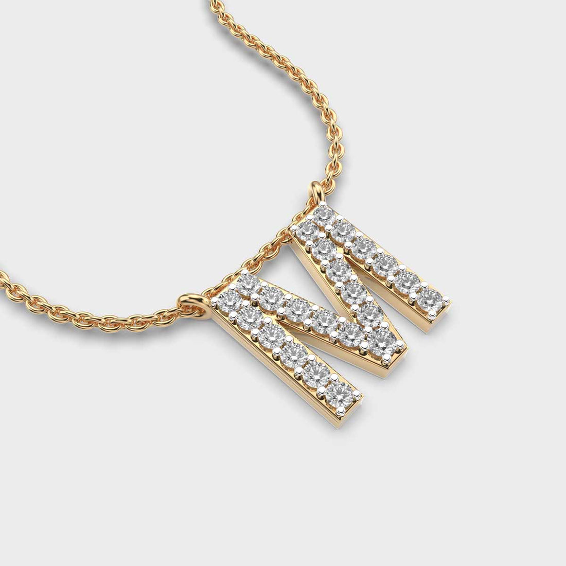 Marvellous ‘M’ Diamond Pendant (With Chain)
