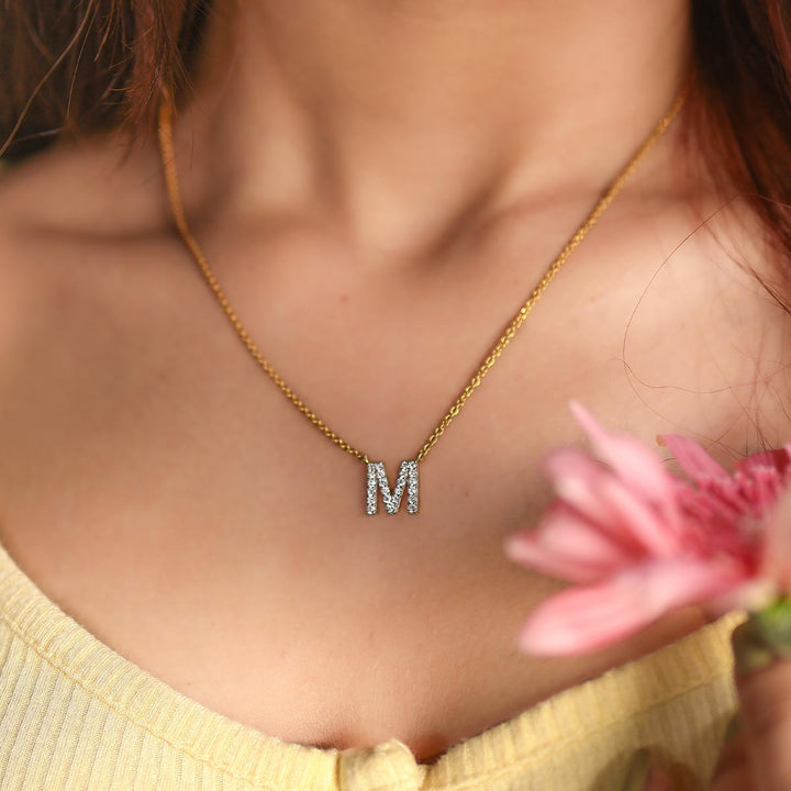 Marvellous ‘M’ Diamond Pendant (With Chain)
