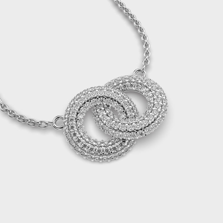 Intersecting Rings Diamond Pendant (With Chain)