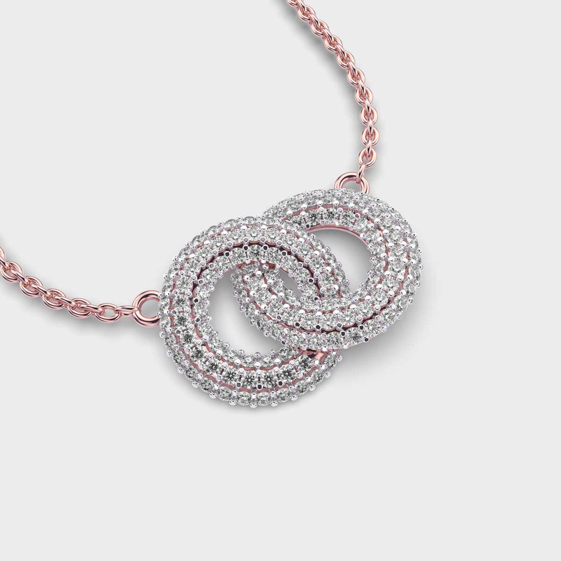 Intersecting Rings Diamond Pendant (With Chain)