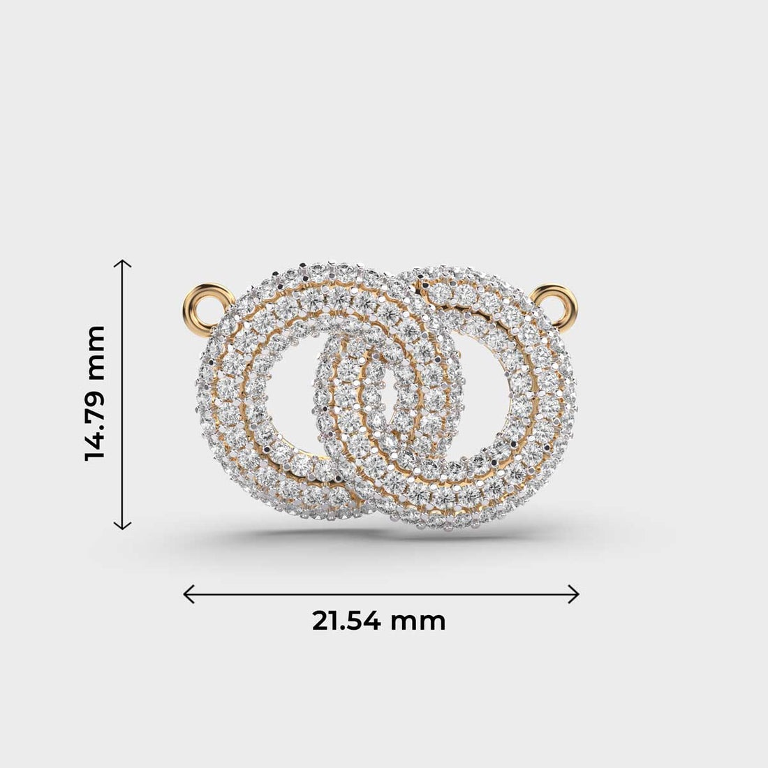 Intersecting Rings Diamond Pendant (With Chain)
