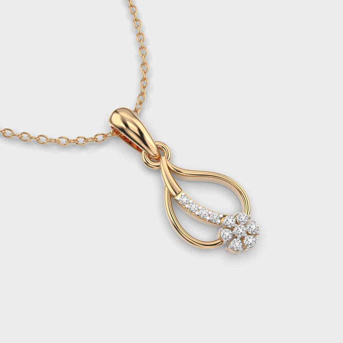 Periwinkle and Leaf Diamond Pendant (Without Chain)