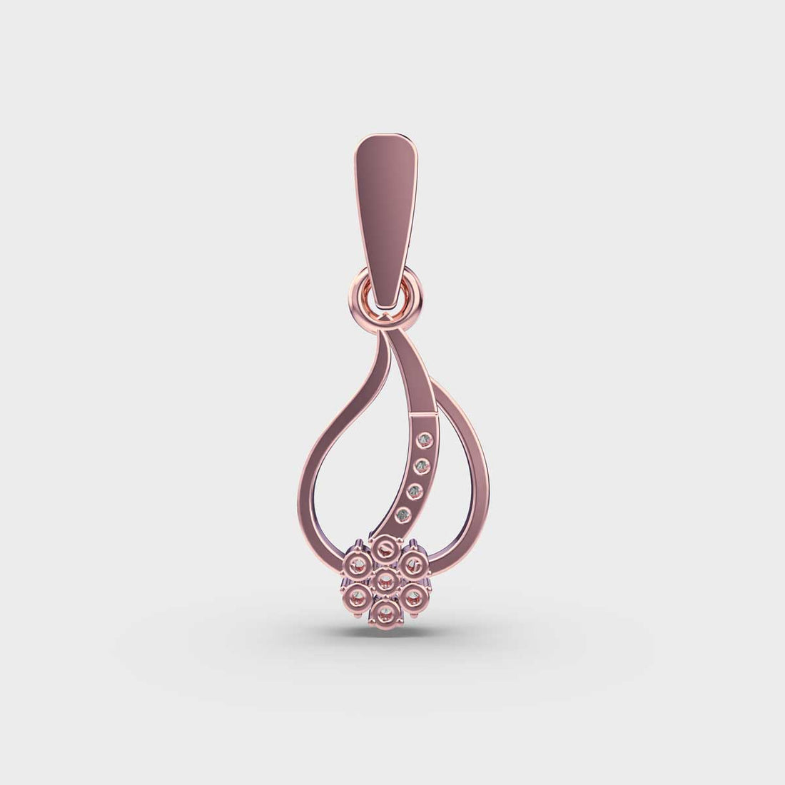 Periwinkle and Leaf Diamond Pendant (Without Chain)