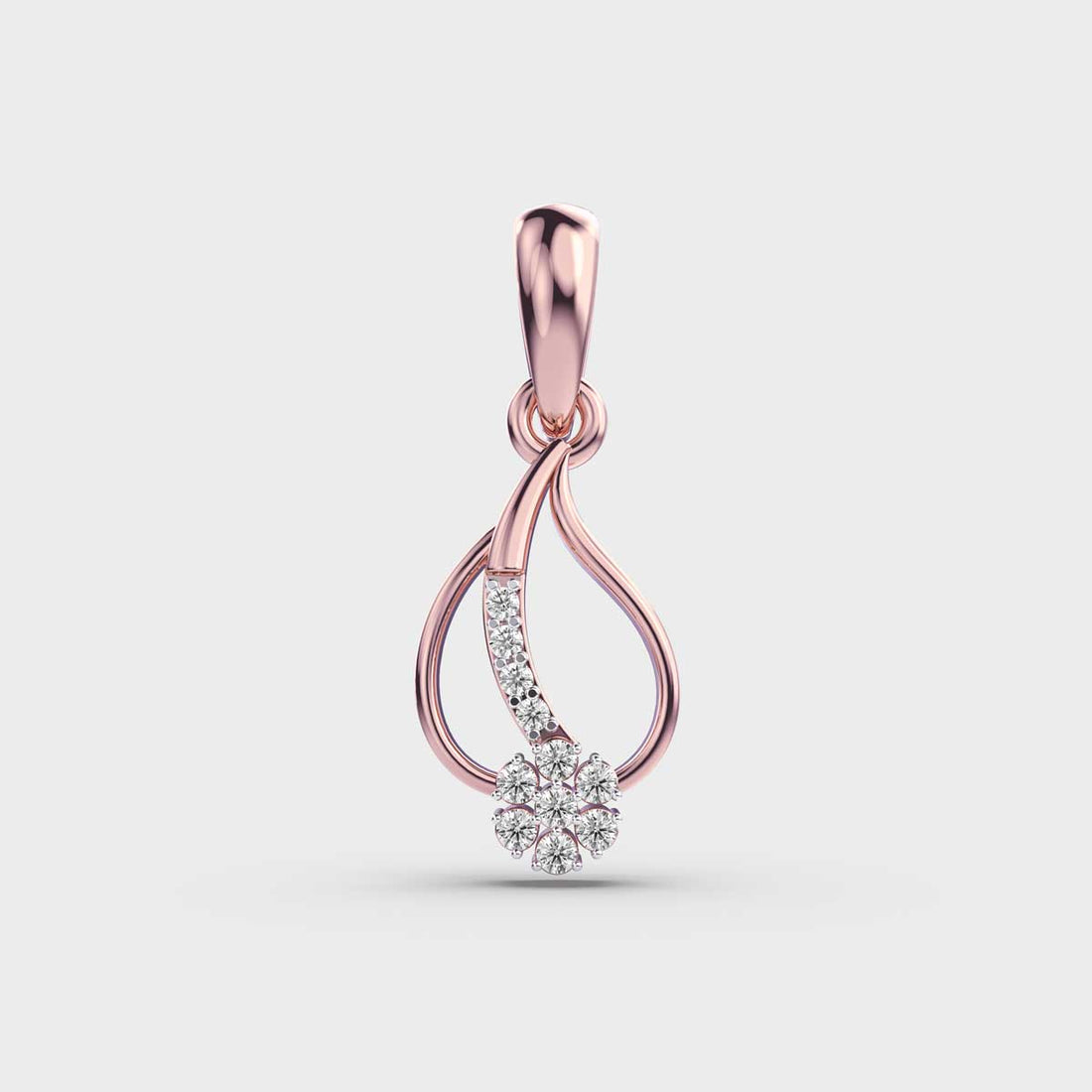 Periwinkle and Leaf Diamond Pendant (Without Chain)