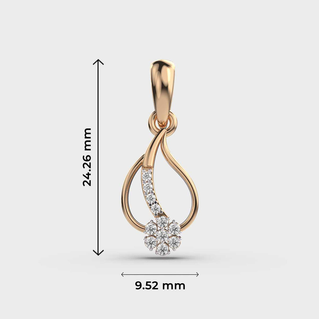 Periwinkle and Leaf Diamond Pendant (Without Chain)