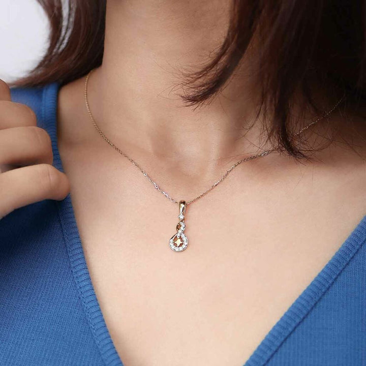 Glittering Knot Diamond Pendant (Without Chain)