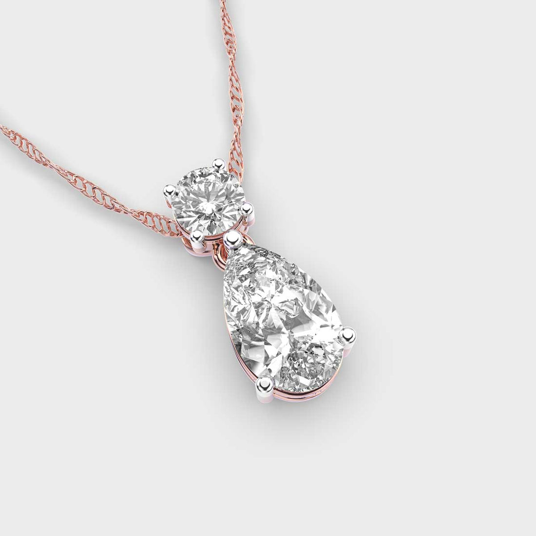 Pretty Pear Diamond Pendant (With Chain)
