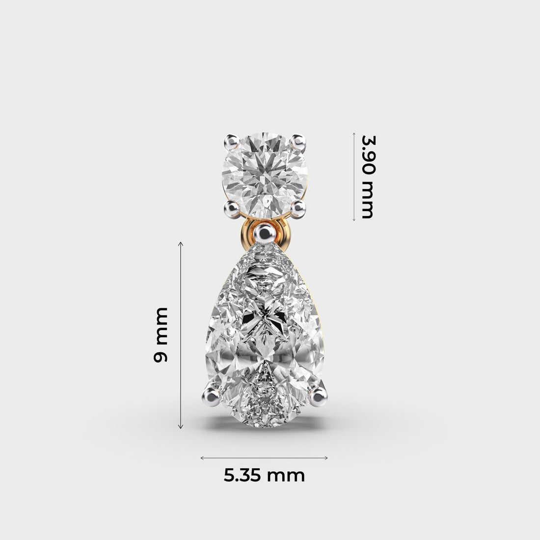 Pretty Pear Diamond Pendant (With Chain)