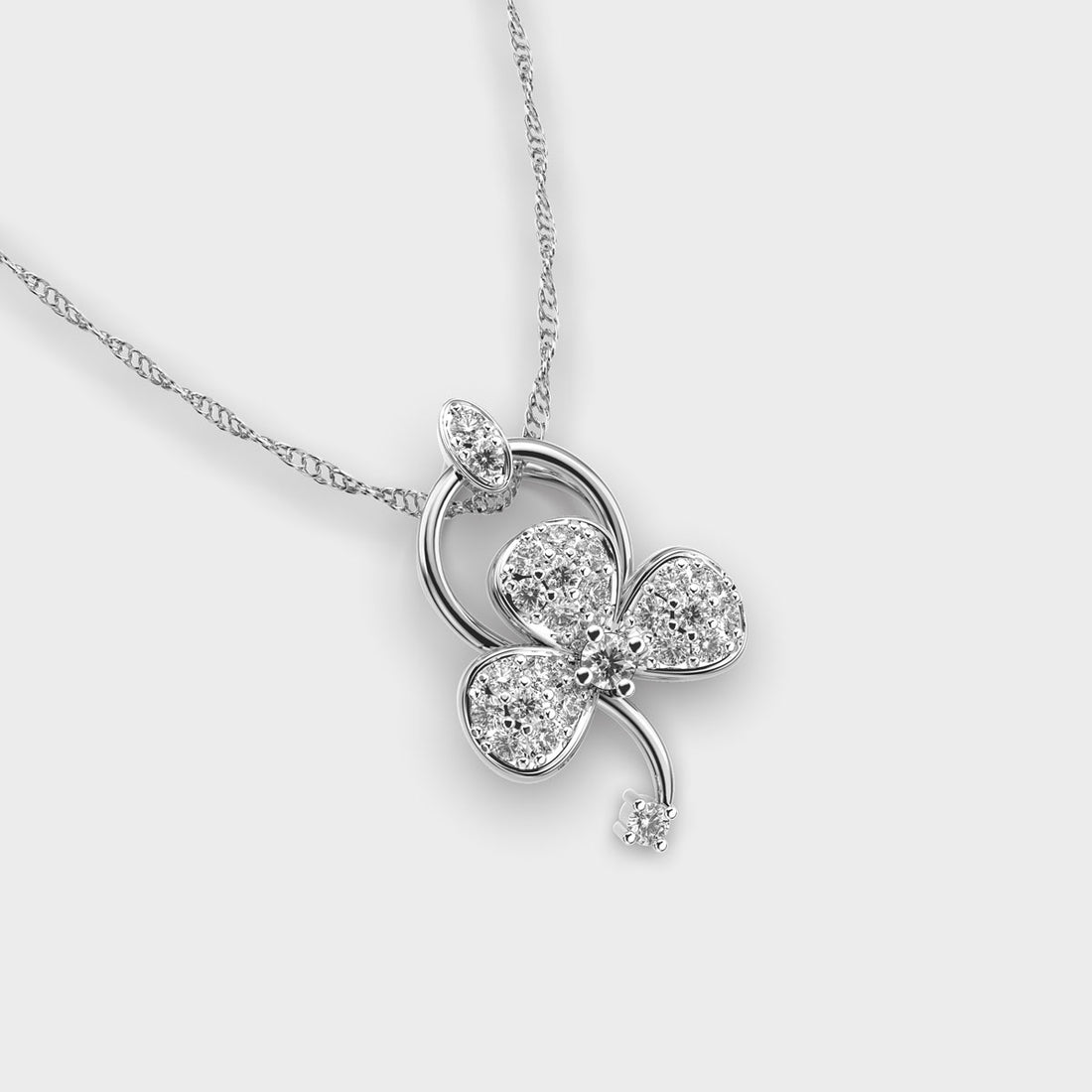 Petal Whispers Diamond Pendant (With Chain)