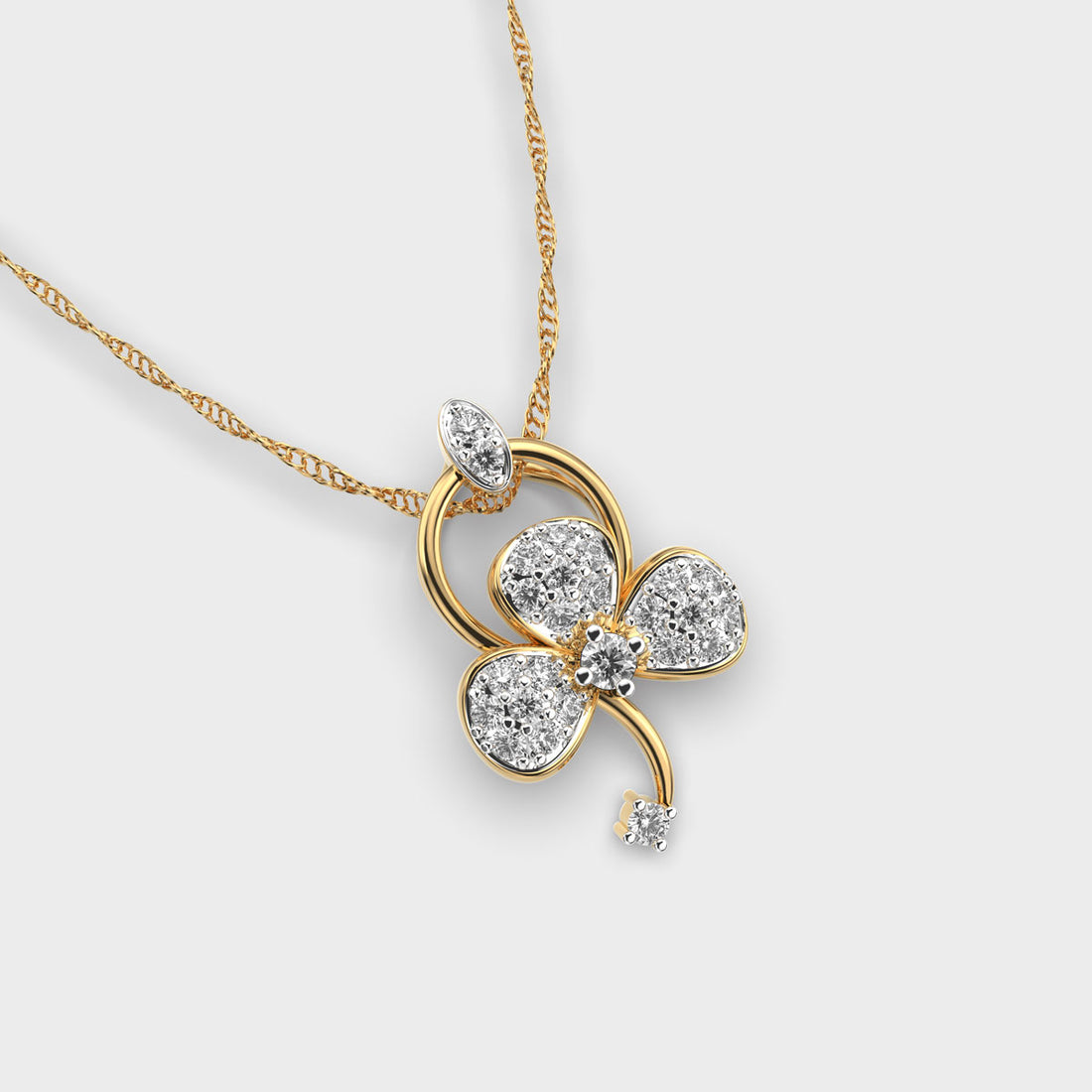 Petal Whispers Diamond Pendant (With Chain)