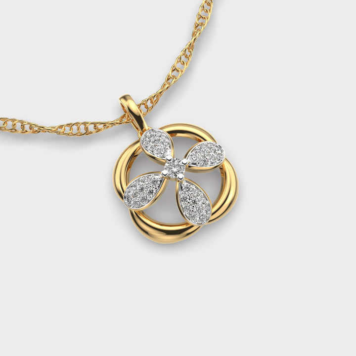 Framed Floret Diamond Pendant (Without Chain)