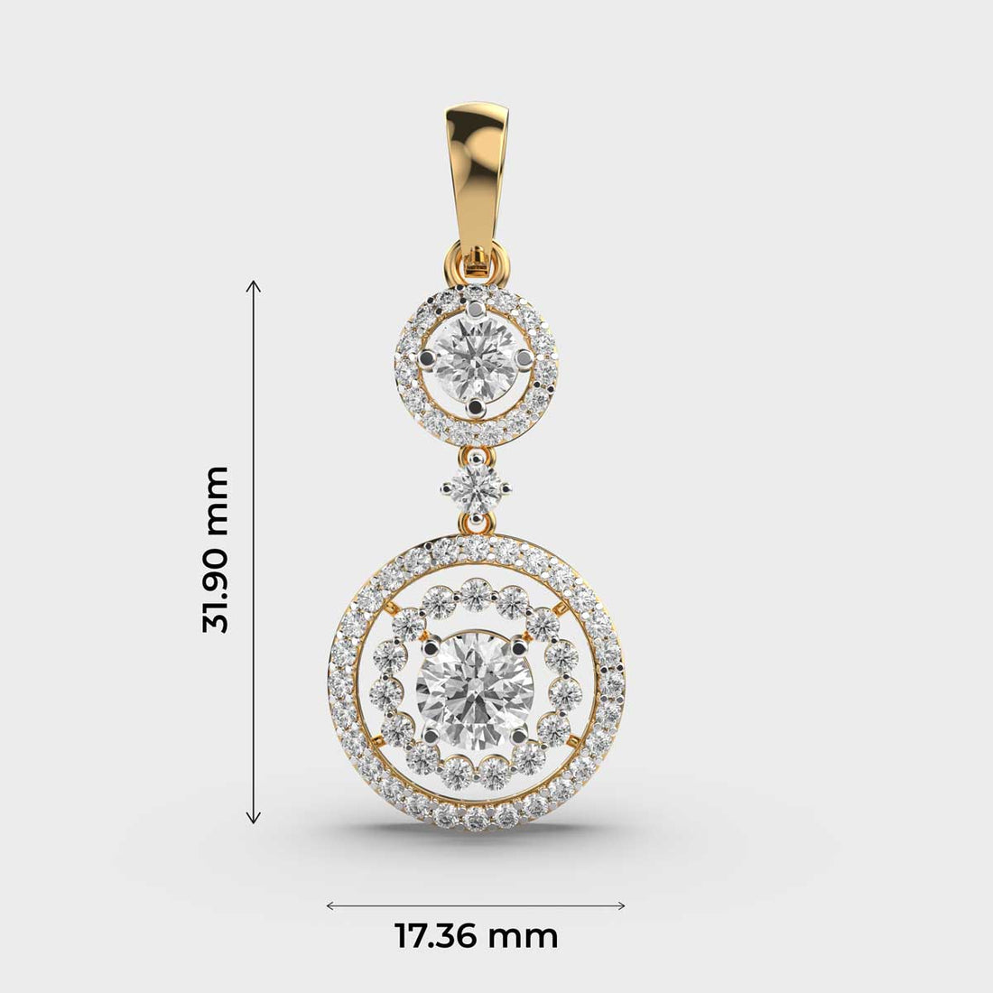 Double Circle Diamond Pendant (Without Chain)