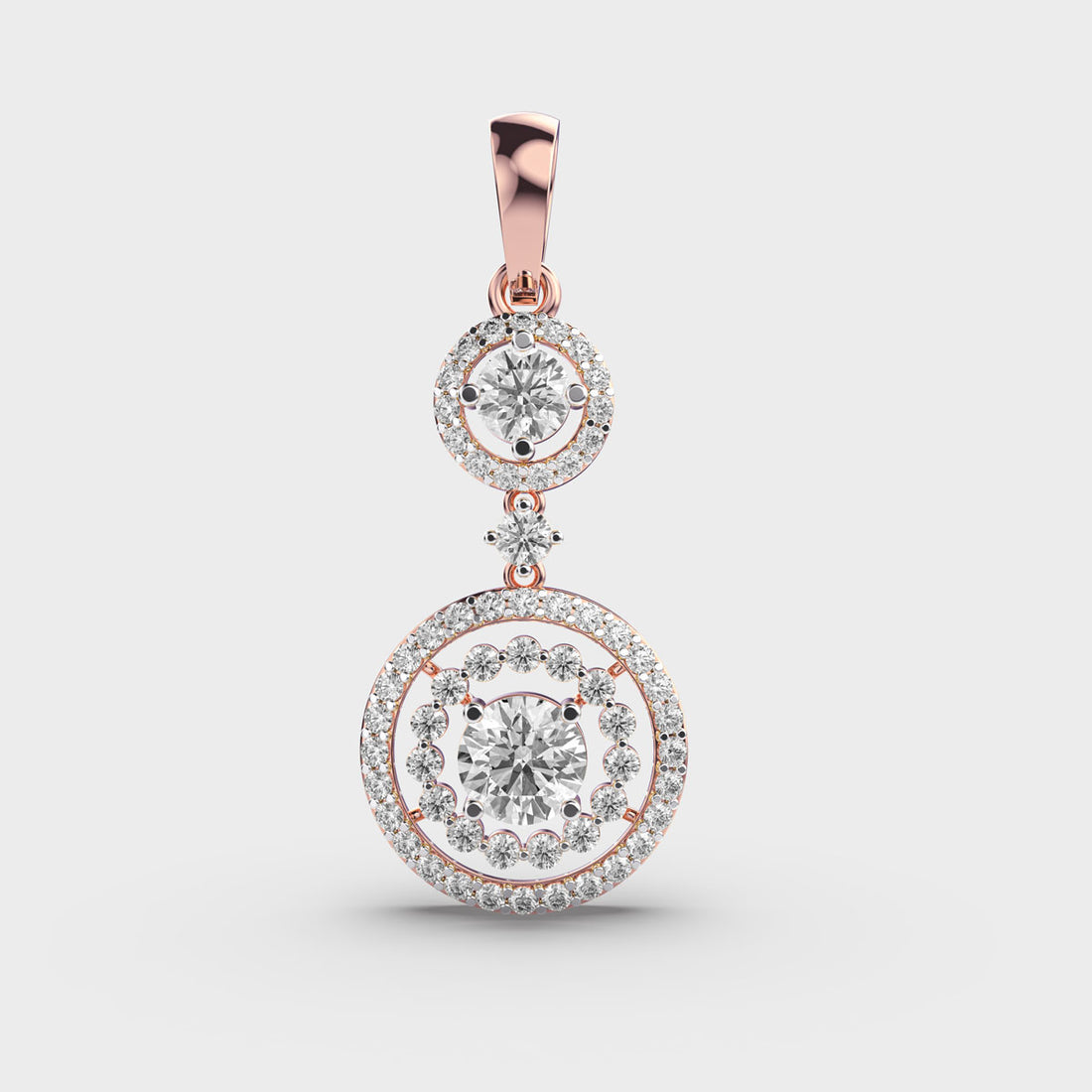 Double Circle Diamond Pendant (Without Chain)