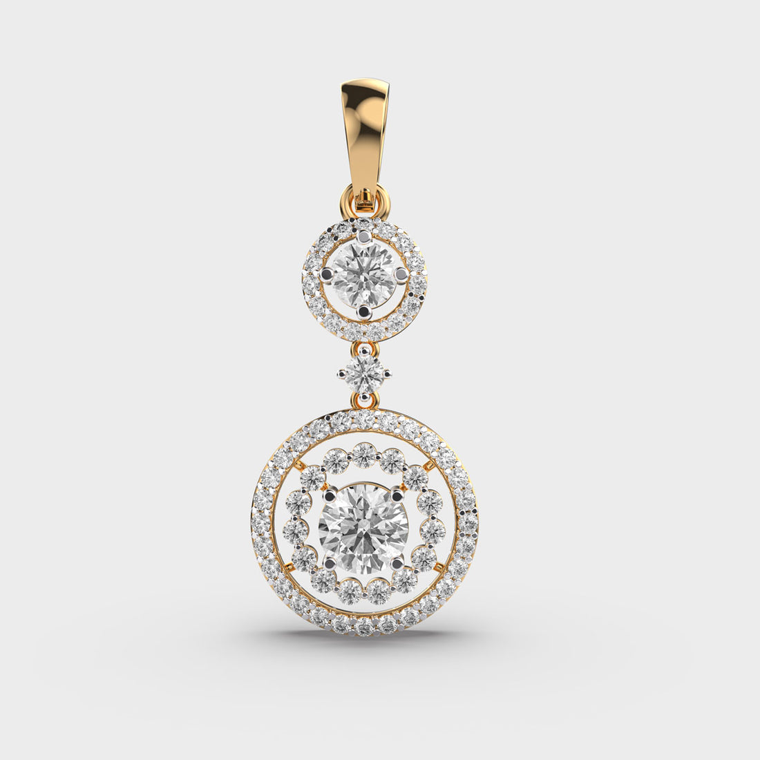 Double Circle Diamond Pendant (Without Chain)