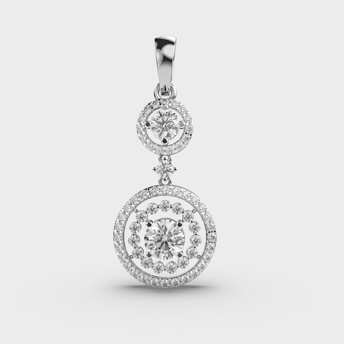 Double Circle Diamond Pendant (Without Chain)