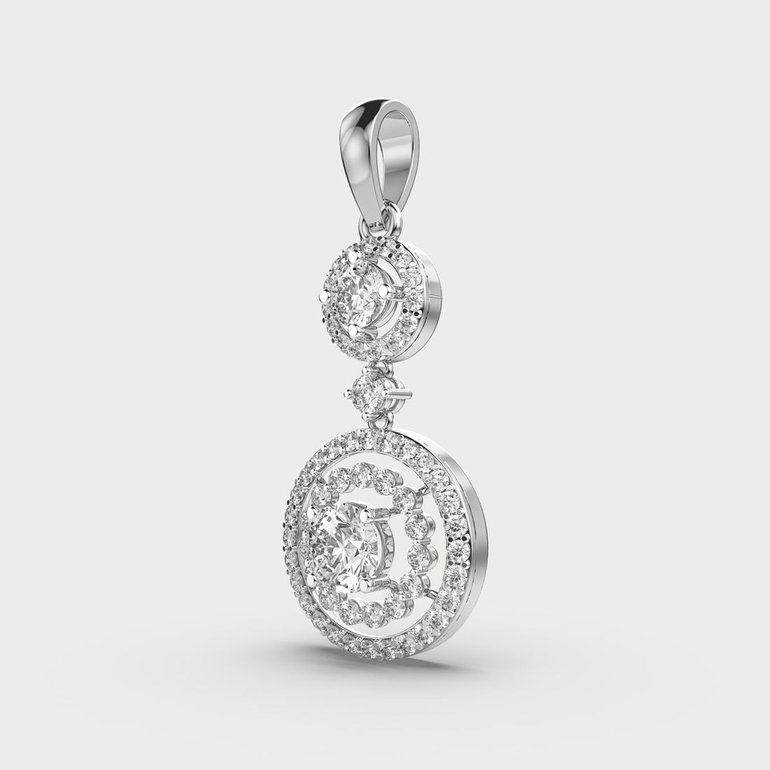 Double Circle Diamond Pendant (Without Chain)