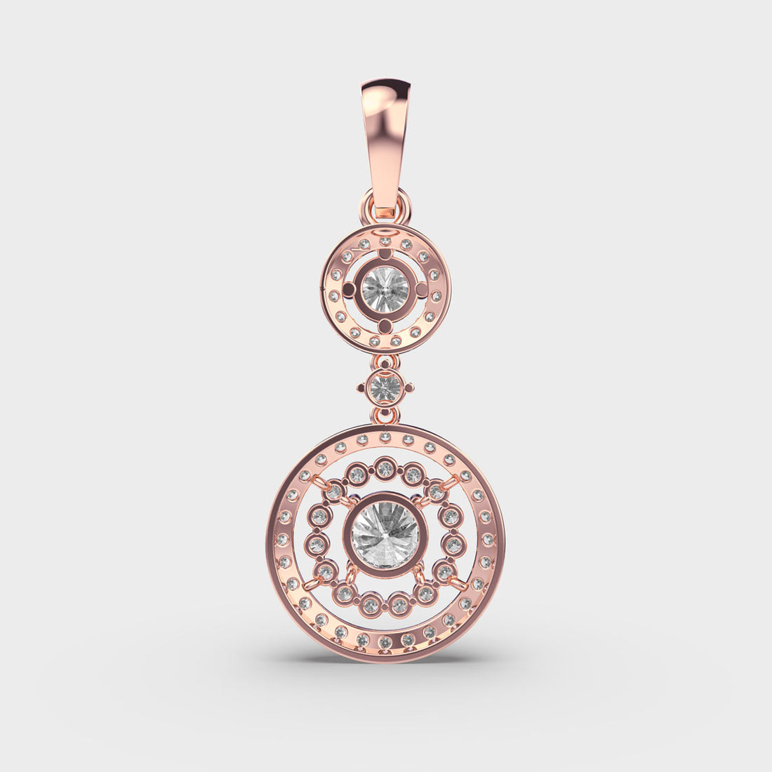 Double Circle Diamond Pendant (Without Chain)