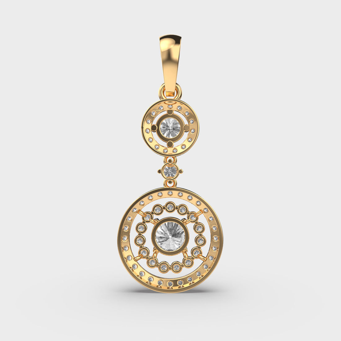 Double Circle Diamond Pendant (Without Chain)