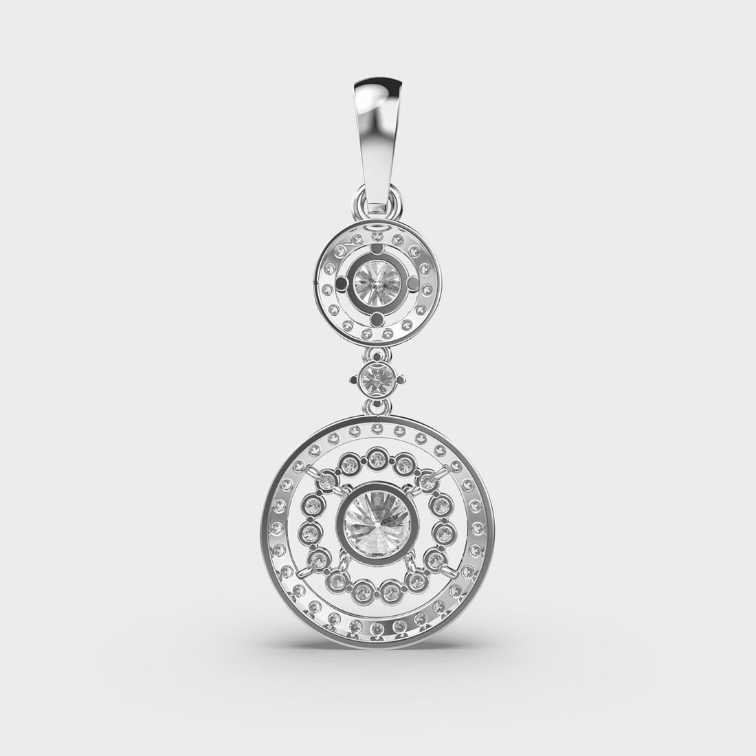 Double Circle Diamond Pendant (Without Chain)