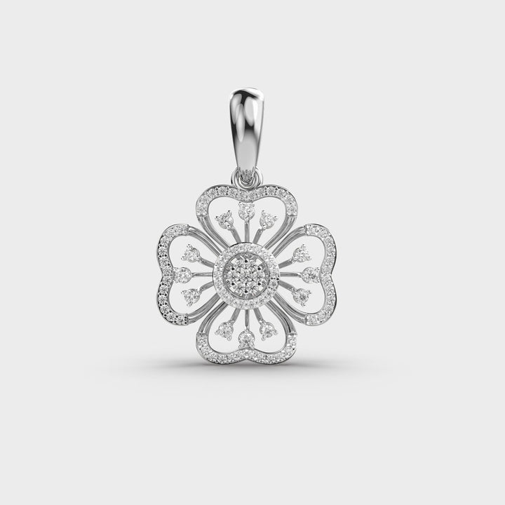 Fragrant Flower Diamond Pendant (Without Chain)