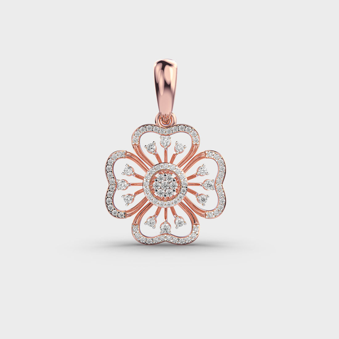 Fragrant Flower Diamond Pendant (Without Chain)