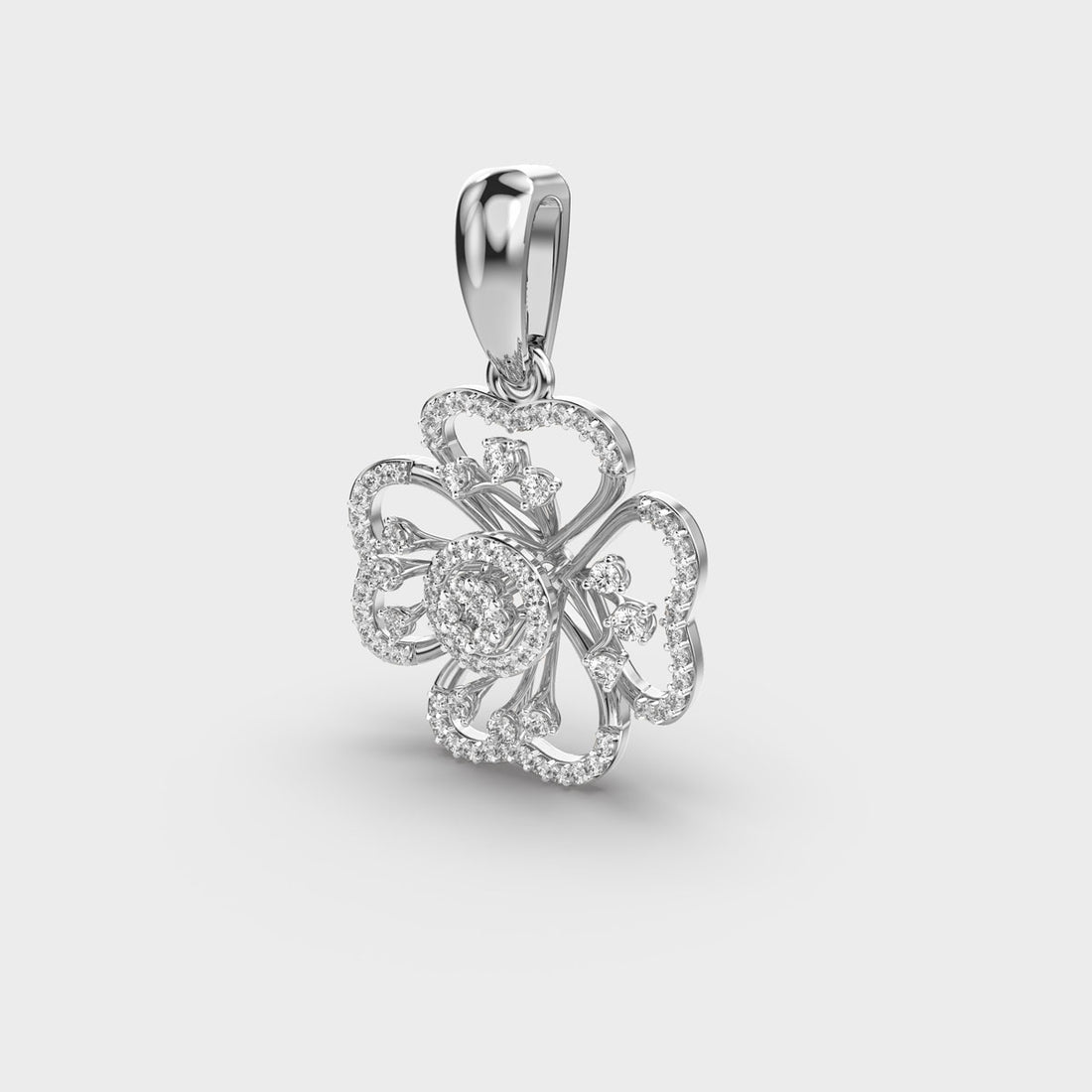 Fragrant Flower Diamond Pendant (Without Chain)